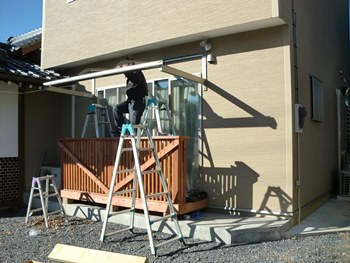 雨除け　テラス屋根　茨城