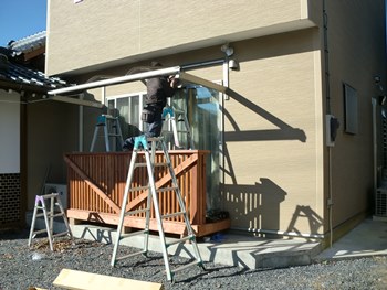 雨除け　テラス屋根　茨城県