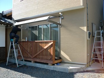 茨城県　テラス屋根　雨除け