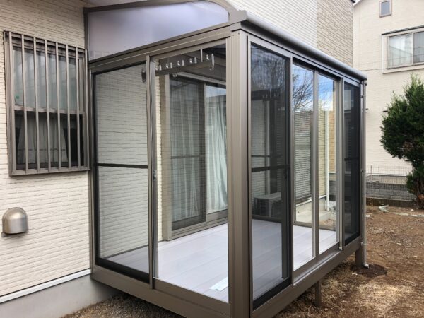 雨の日でもお洗濯OK♪サンルーム取付け「阿見町」