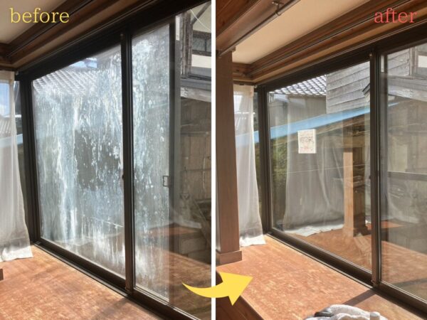 【ガラス交換の施工例】内部結露で曇ったガラスを交換＜茨城県小美玉市＞