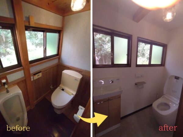 【トイレリフォーム】最新のトイレで男性にも女性にも優しいトイレに ～茨城県かすみがうら市～