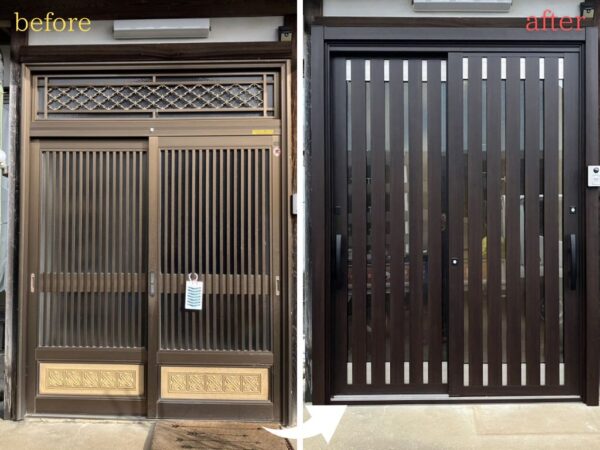 断熱性・防犯性を強化した玄関引戸リフォーム＜茨城県石岡市＞