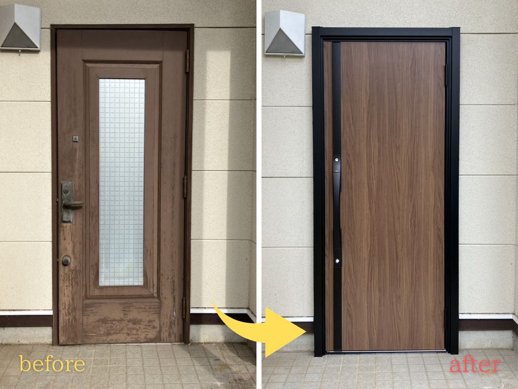 【補助金対象】玄関ドアリフォーム｜LIXILリシェントで１日で外観を一新！＜茨城県つくば市＞