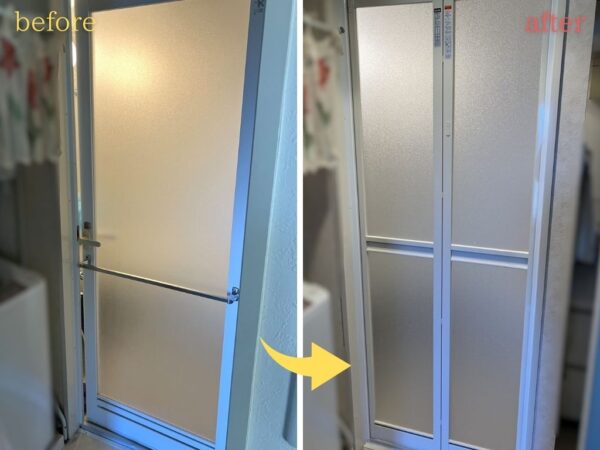 浴室のドアだけ交換【開き戸から中折れ戸へ】～茨城県つくば市～