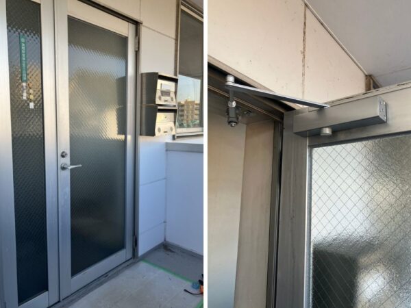 店舗ドアの修理（ガラス・ドアクローザー交換）｜茨城県つくば市