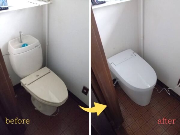 【土浦市】水漏れをきっかけにトイレ交換｜LIXIL「サティスS」でタンクレスのすっきり空間へ